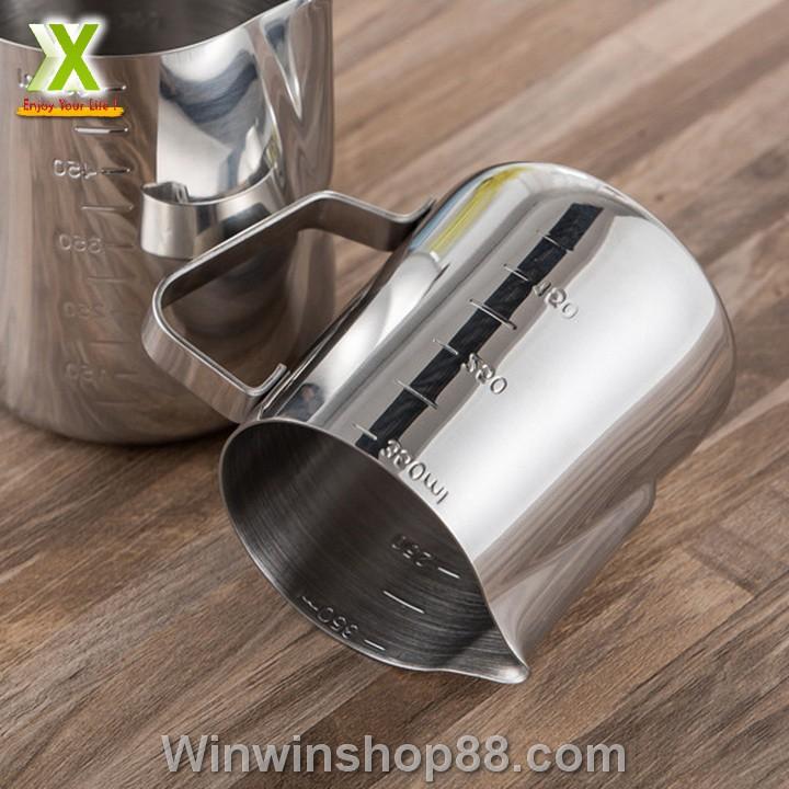 Ca đánh sữa inox có vạch chia 350ml - Winz.vn