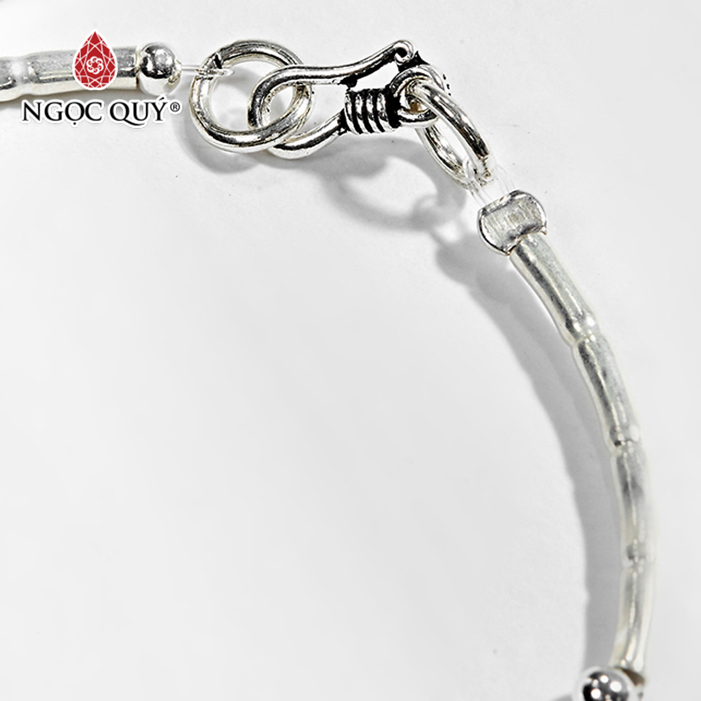 Vòng Tay Bạc 1 Hạt Đá Obsidian Phối Charm Bàn Tay Hamsa Bạc Mệnh Thủy, Mộc - Ngọc Quý Gemstones