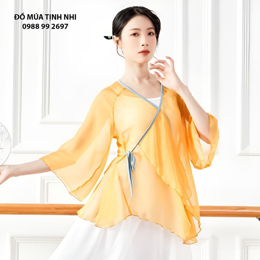 Áo múa cổ trang | Trang phục múa dân gian, múa đương đại xẻ tà buộc dây A131 - Đồ Múa Tịnh Nhi