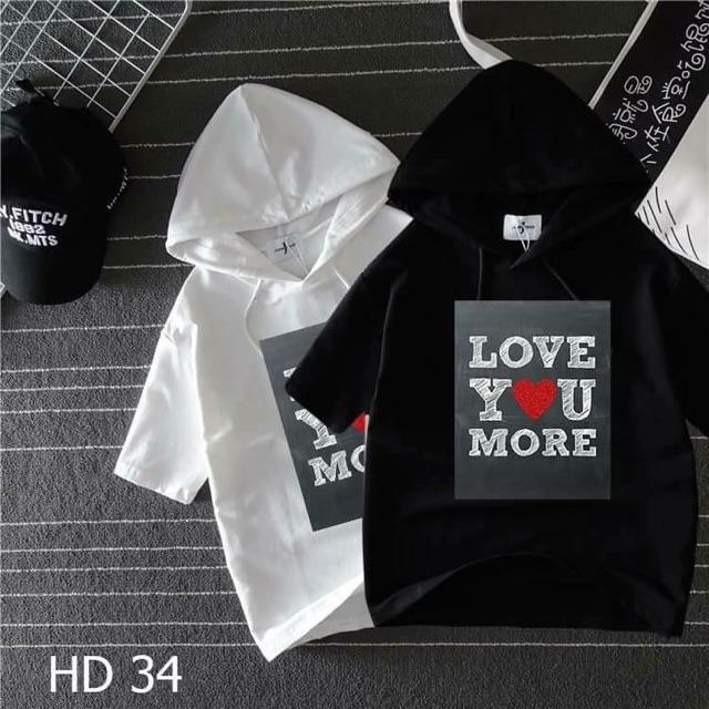 áo hoodie tay lỡ hoạ tiết có 2 màu