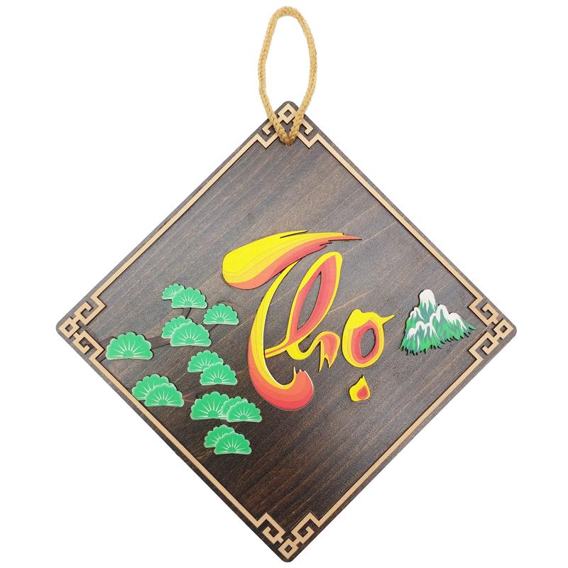 Bảng Gỗ Treo Tường Trang Trí Tết - Bách Mộc T23 - Thọ