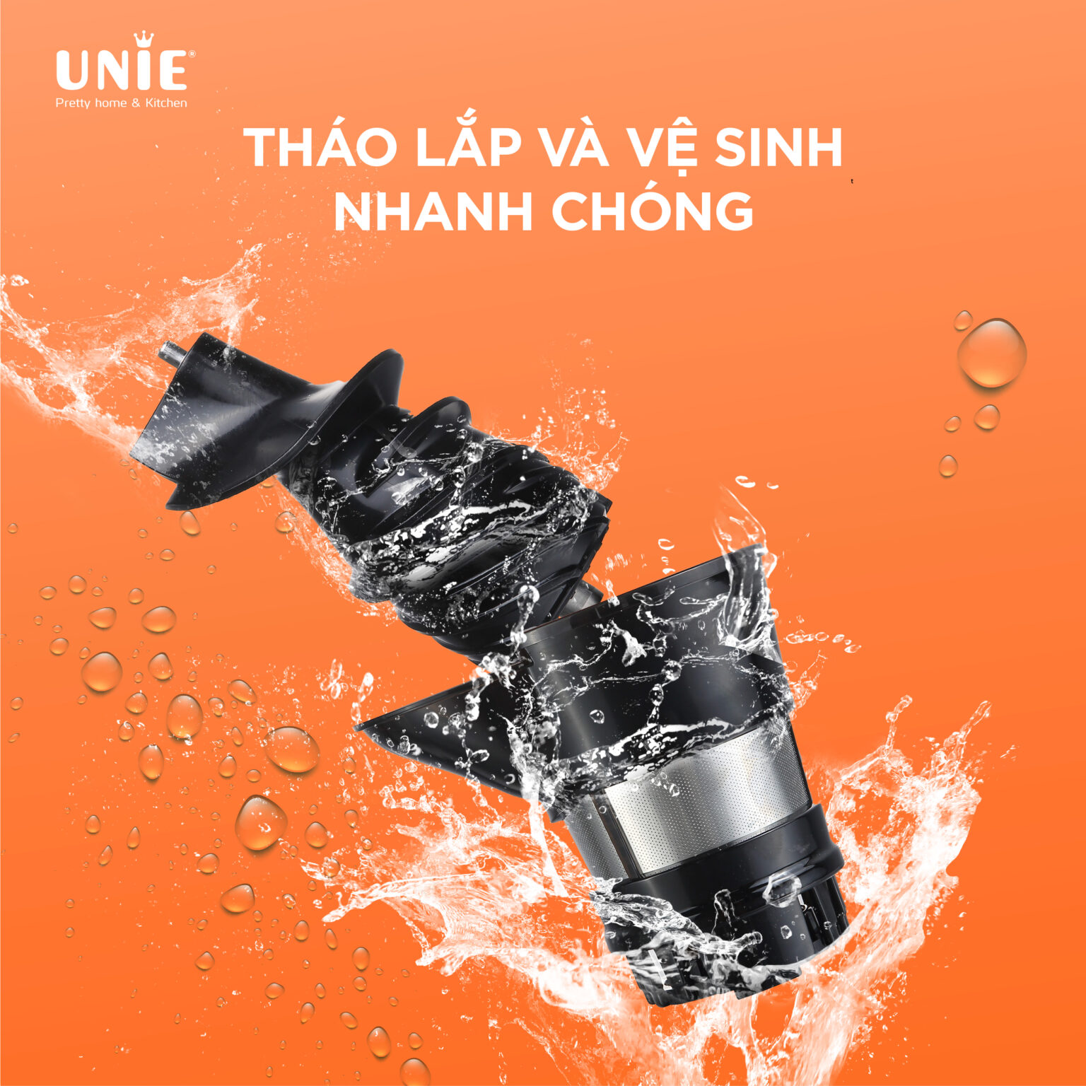 Máy Ép Trái Cây, Máy Ép Chậm Cao Cấp UNIE USJDC71S Tiêu Chuẩn Đức Dung Tích 700 ML Công Suất 400 W - Hàng Chính Hãng