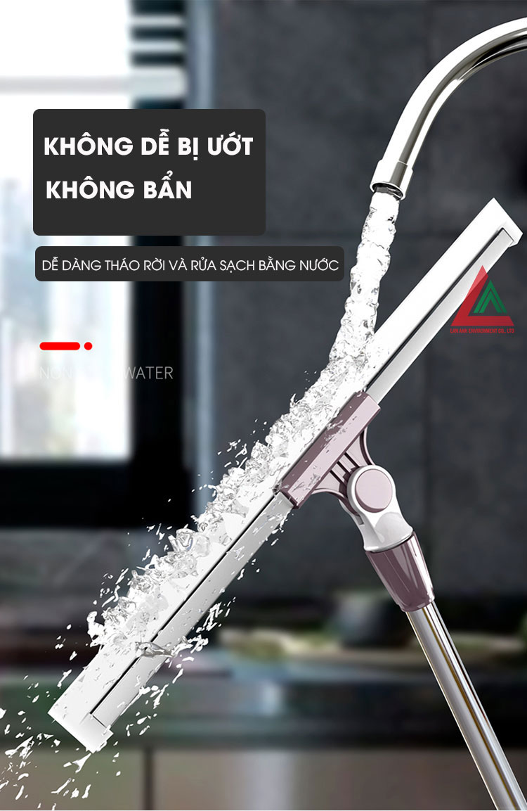 Cây Gạt Nước Sàn Nhà KITIMOP G50, Chổi Gạt Nước Silicon, Cây Quét Đẩy Nước Nhà Tắm, Nhà Vệ Sinh