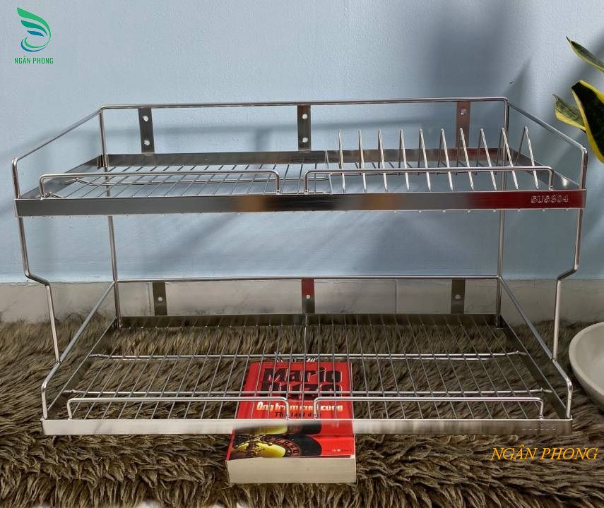 KỆ TREO TƯỜNG ĐỰNG CHÉN DĨA ĐA NĂNG INOX 304