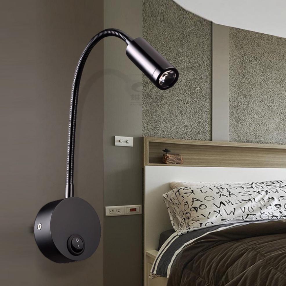 Đèn xem sách gắn đầu của giường xoay 360 độ, đèn gắn tường, đèn decor, đèn rọi triệu tập ánh sáng