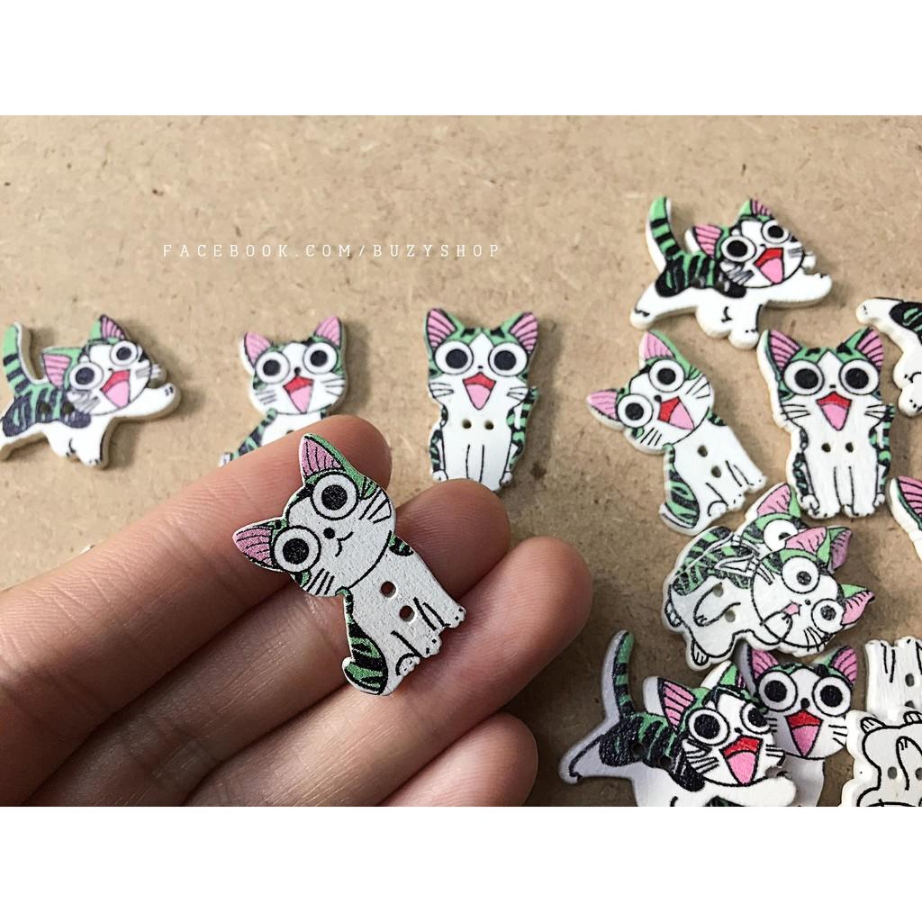 Nút gỗ hình mèo Chii