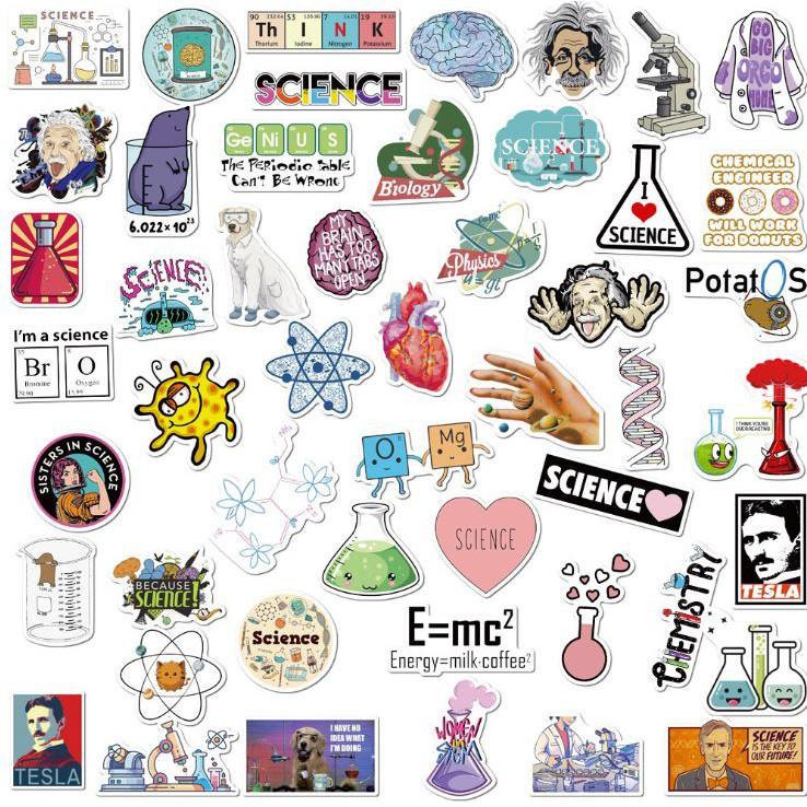 Sticker dán cao cấp CHỦ ĐỀ KHOA HỌC Cực COOL ms#35