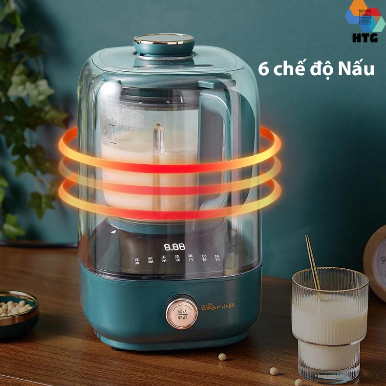 Máy làm sữa hạt đa năng Bear PBJ-B06W1 độ ồn thấp, nấu cháo, súp, xay sinh tố, nước ép, hẹn giờ thông minh, hàng chính hãng