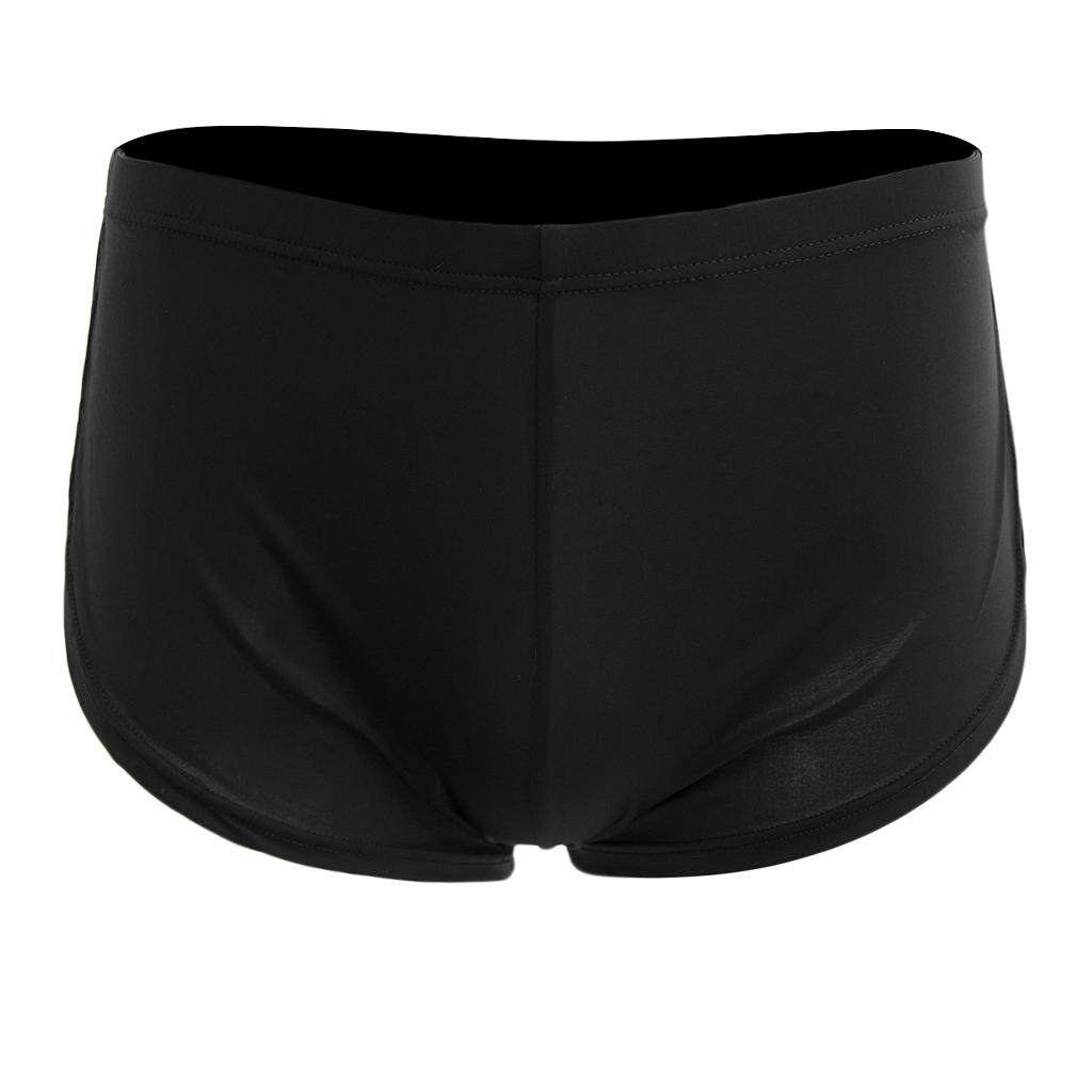 Soft Comfy Mens Side Split Solid Briefs Bulge Pouch Boxers Low Rise Sports Home Underwear Panties