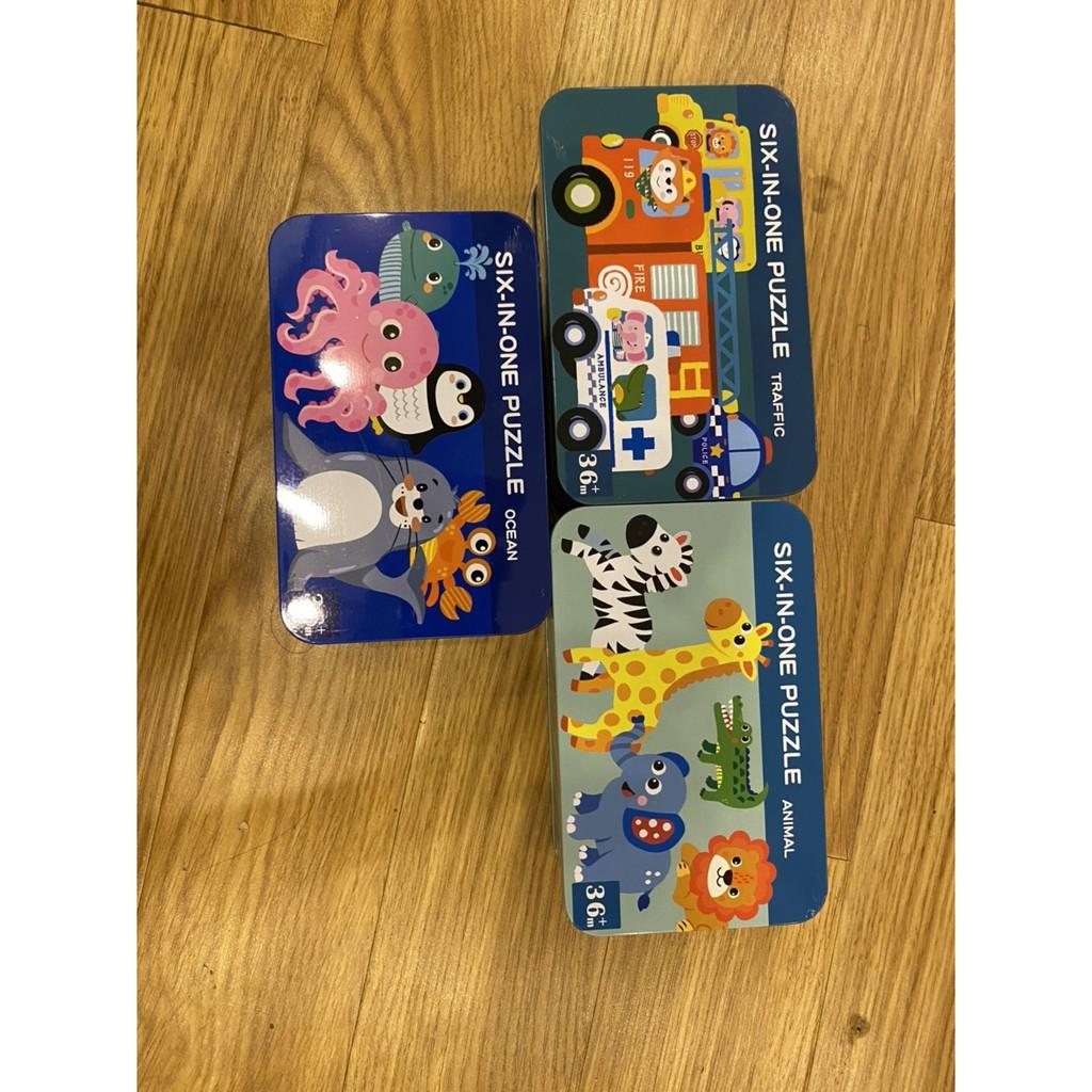 Bảng Ghép Hình Puzzle 6 Món Cho Bé Mẫu Hộp Mới