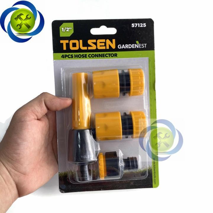 Bộ đầu nối nhanh ống nước Tolsen 57125 ( 4 cái /vỉ ) ống mềm 1/2