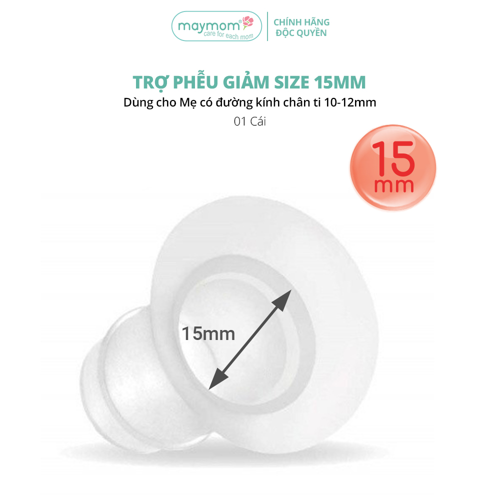 Trợ Phễu Maymom Size 13-15-17-19-21mm, Đệm Giảm Hạ Size Phễu Hút Sữa, Cup Vắt Sữa, Chất Liệu Silicone Êm Ái và An Toàn