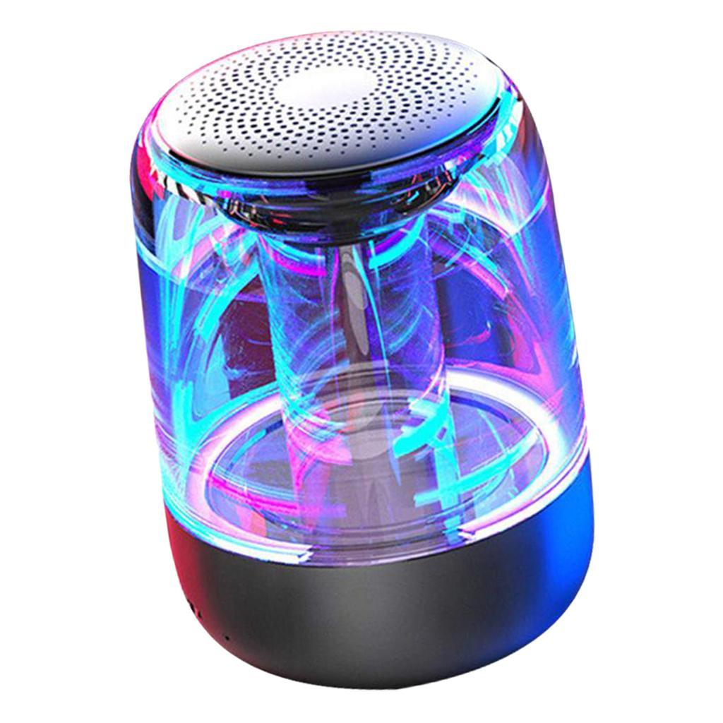 Colorful Light Wireless Speakers Waterproof with Mic Handsfree Bass Black