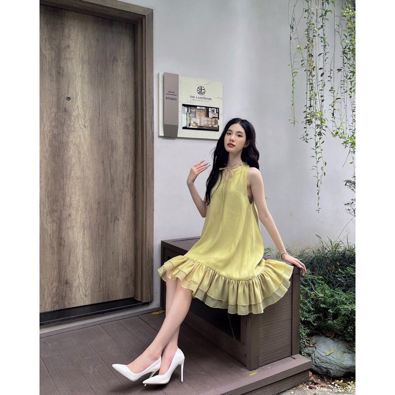 Váy nữ cổ thắt nơ trước xòe đuôi cá hàng thiết kế vvnt042311 by germe