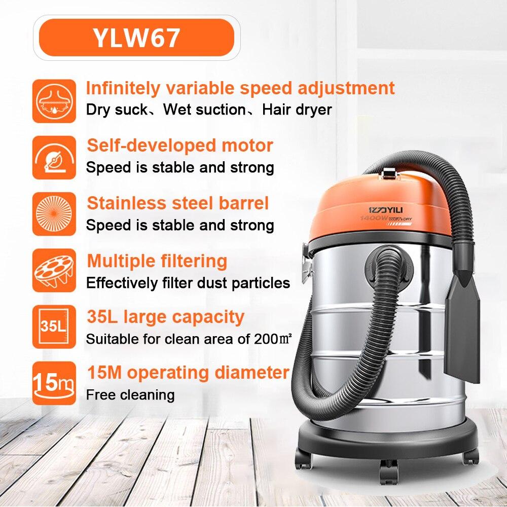 Máy Hút Bụi Công Nghiệp YILI YLW-67 Công Suất 1400W, Dung Tích Thùng Chứa 35 Lít, Bản Đặc Biệt Dành Cho Xưởng Chăm Sóc Oto – Hàng Chính Hãng