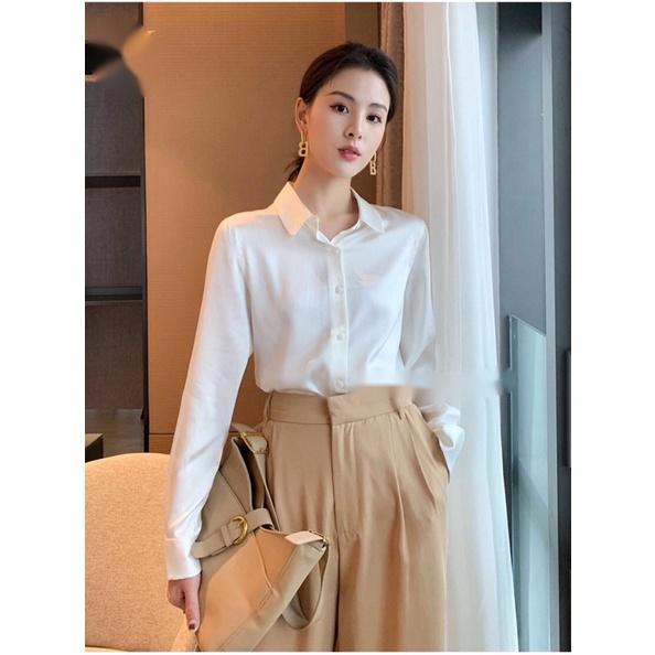 Áo sơ mi lụa ngọc trai Ý đủ màu