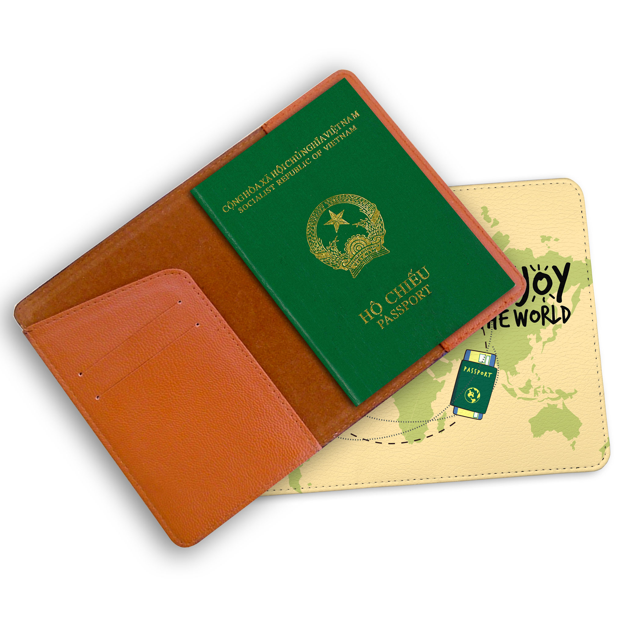 Ví Passport Du Lịch TRAVEL - Bao Da Hộ Chiếu STormbreaker Siêu Dễ Thương - Passport Cover Holder ENJOY THE WORLD - Thiết Kế Đơn Giản - Tinh Tế - Hình Ảnh Sắc Nét - TAT002