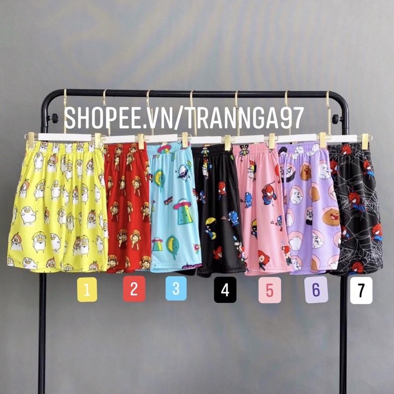 Quần short cartoon , quần short hoạt hình form unisex nam nữ