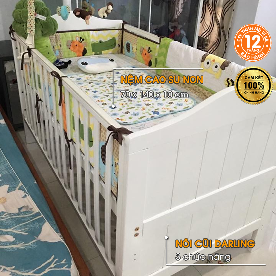 [SET 1] Cũi 3 chức năng Darling và nệm cao su non
