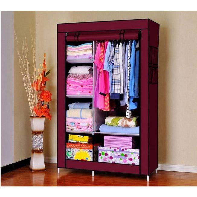 Tủ vải quần áo 2 buồng 6 ngăn Thăng Long- Hà Nội, khung sắt sơn tĩnh điện - tủ vải 2 buồng 6 ngăn