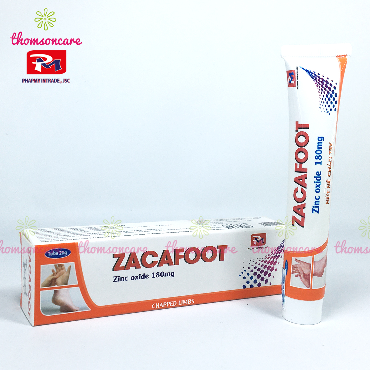 Zacafoot - Kem dưỡng ẩm, giảm khô, nẻ, nứt gót chân, tay - Từ Kẽm Oxyd, tinh chất nghệ Nano Curcumin, vaseline và mật ong