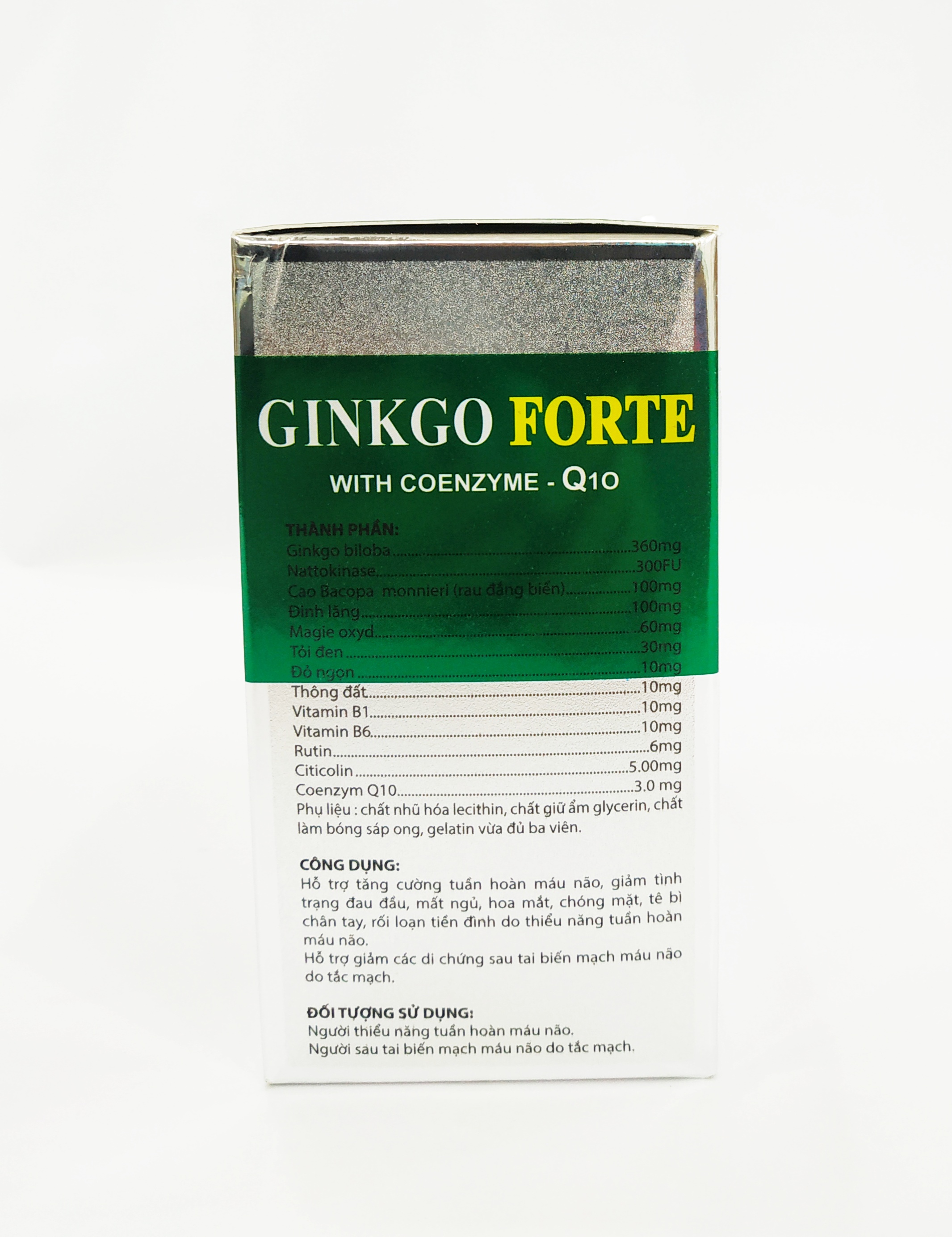 Hoạt Huyết Dưỡng Não Ginkgo Forte With Coenzyme Q10 - Giảm Tai Biến Mạch Máu Não - Giúp Tuần Hoàn Máu Não - Hộp 100 Viên