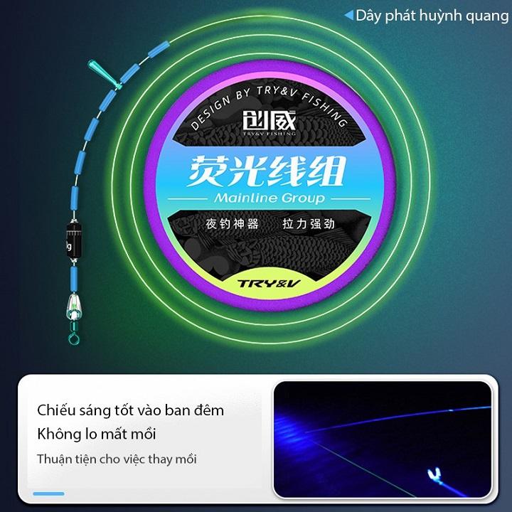 Bộ 2 Dây Trục Câu Đài Huỳnh Quang Phát Sáng TRY&V Chuyên Săn Hàng Phát Sáng Trong Đêm DC21