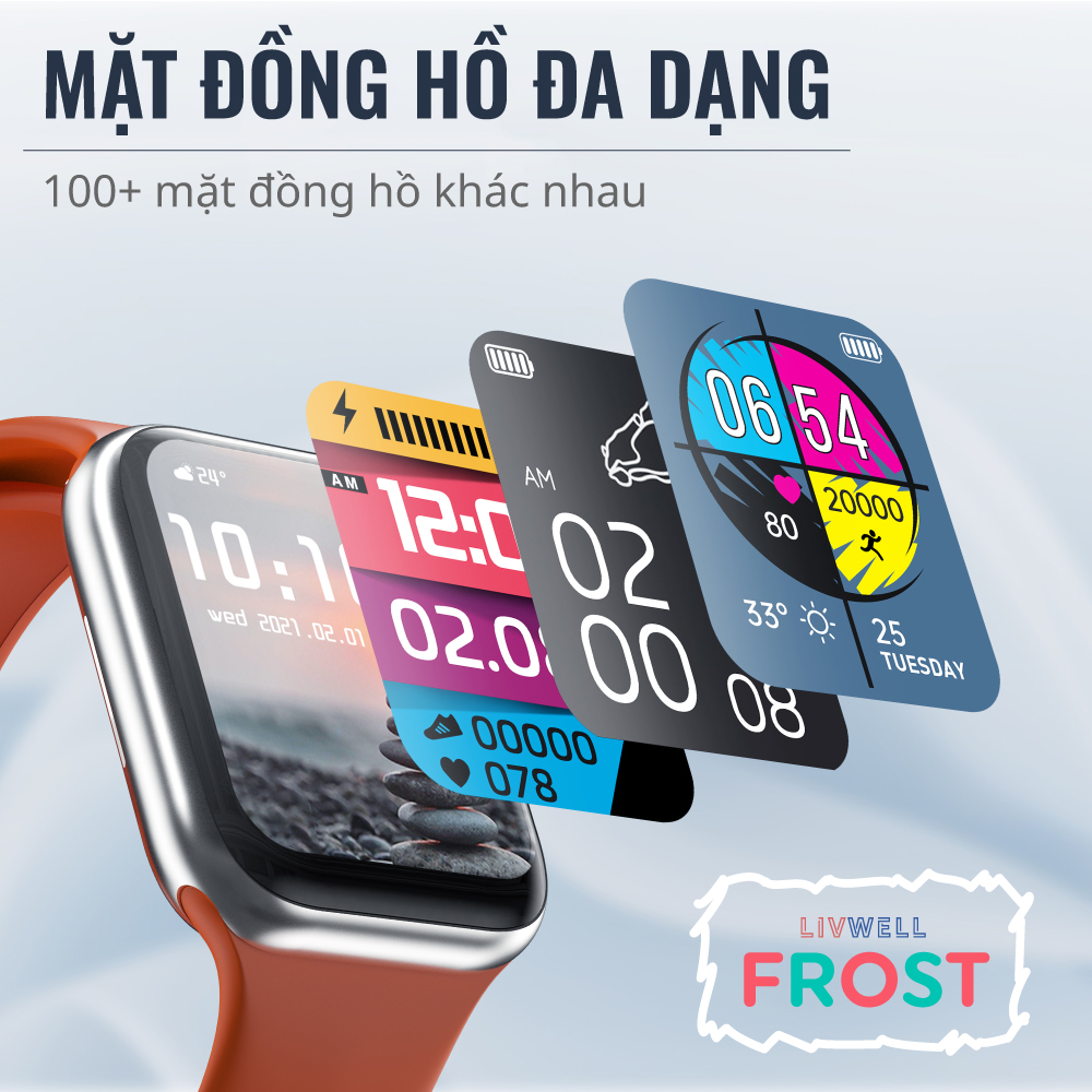 Đồng hồ thông minh LivWell Frost - Hàng Chính Hãng - Bảo Hành 12 Tháng 1 Đổi 1