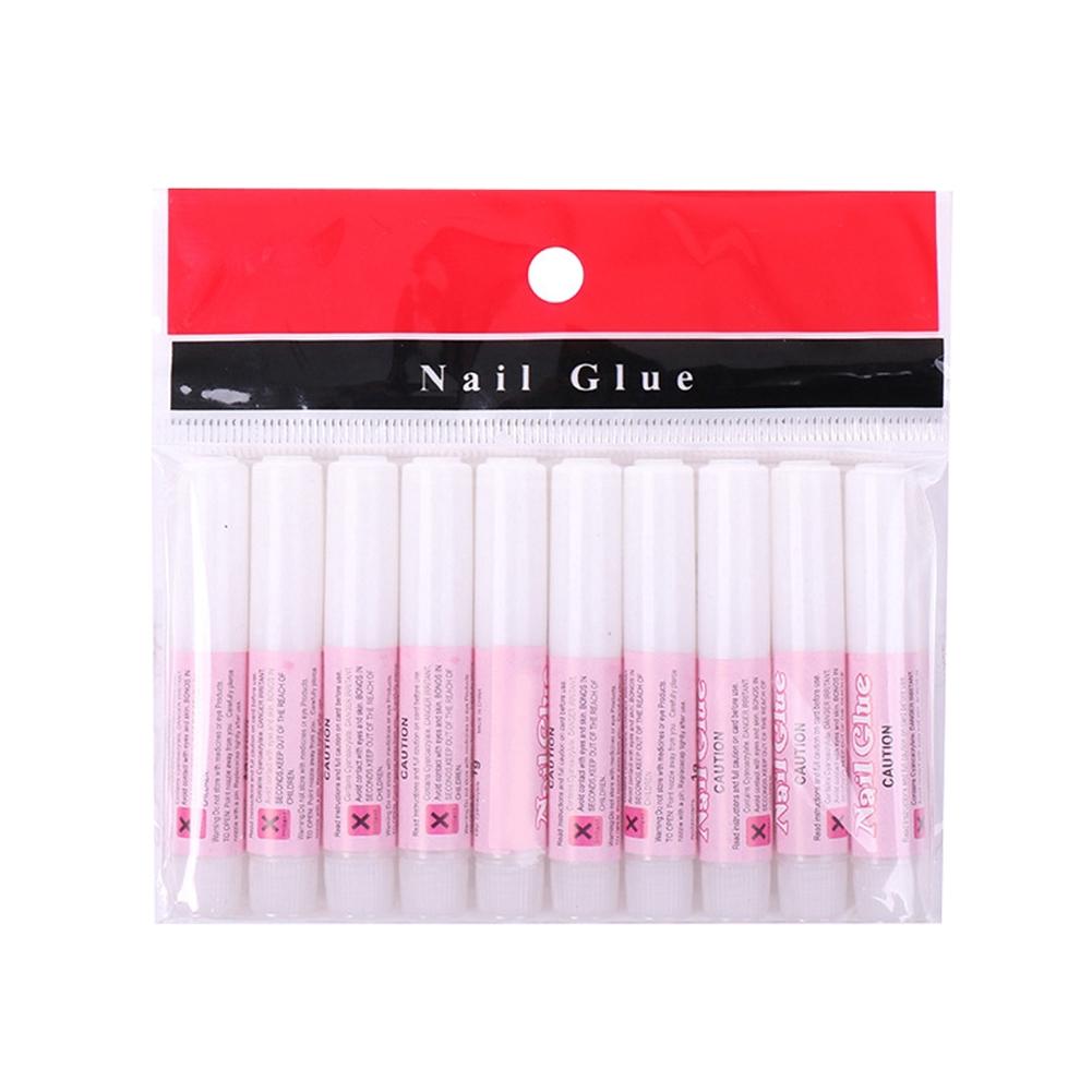 Bộ 10 lọ keo dán móng giả acrylic/ đá có độ bám dính mạnh 2g