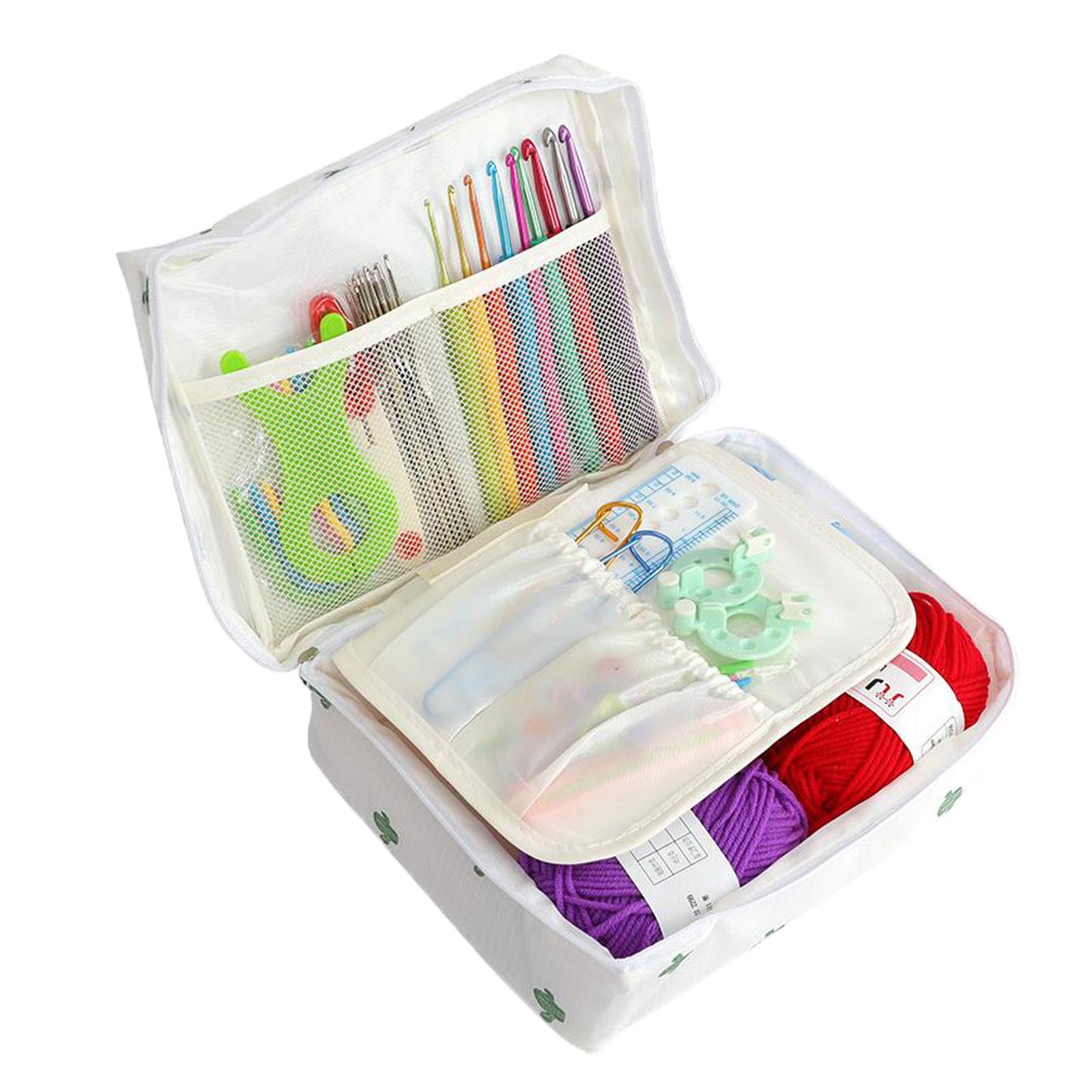 Crochet Hook Set Knitting with Case Weave Yarn Kits for Beginners