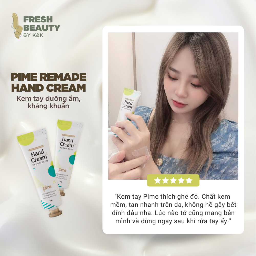 Kem dưỡng da tay Pime Handcream làm mềm, trắng mịn, cải thiện nứt nẻ, khô ráp 50g