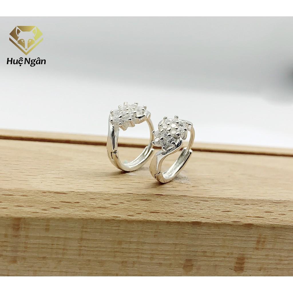Bông tai bạc Ý 925 Huệ Ngân - Khuyên Vòng Xinh RYE140611