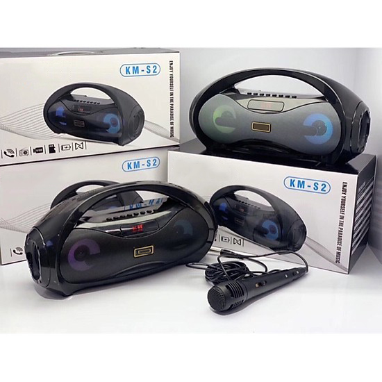 Loa Bluetooth Mã KM-S2 Có Led Âm Thanh Stereo Cực Hay Tặng Kèm Mic Và Dây