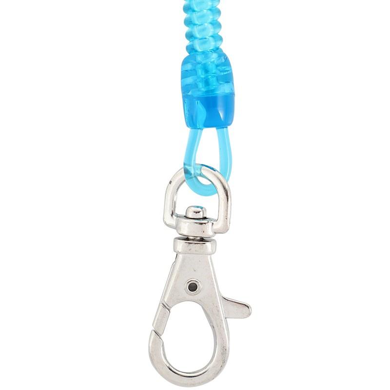 Lobster Hook Purple Blue Spring Stretchy Coil Keyring Keychain Strap Rope Cord