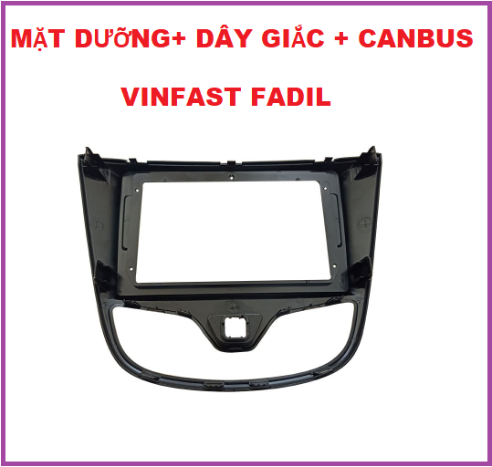 Mặt dưỡng +dây giắc + CANBUS cho xe VIN.FAST FA.DIL, Khung dưỡng lắp màn hình 9inch cho xe FA.DIL. Đầu đủ phụ kiện đi kèm.