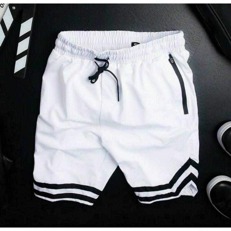 Quần short thể thao nam nữ 2 line V