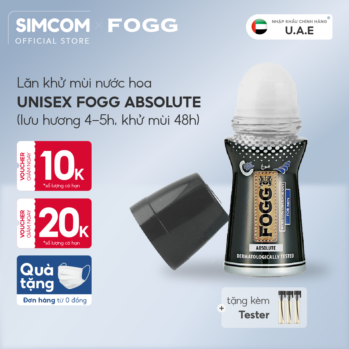 Lăn khử mùi FOGG 50ml Absolute,Lăn khử mùi nước hoa nam,Lăn khử mùi unisex,Lăn khử mùi lưu hương 48h,Lăn thơm nách,Lăn khử mùi cơ thể,Lăn khử mùi chính hãng,Lăn khử mùi lưu hương lâu,Lăn khử mùi không gây ố,Lăn khử mùi hôi nách