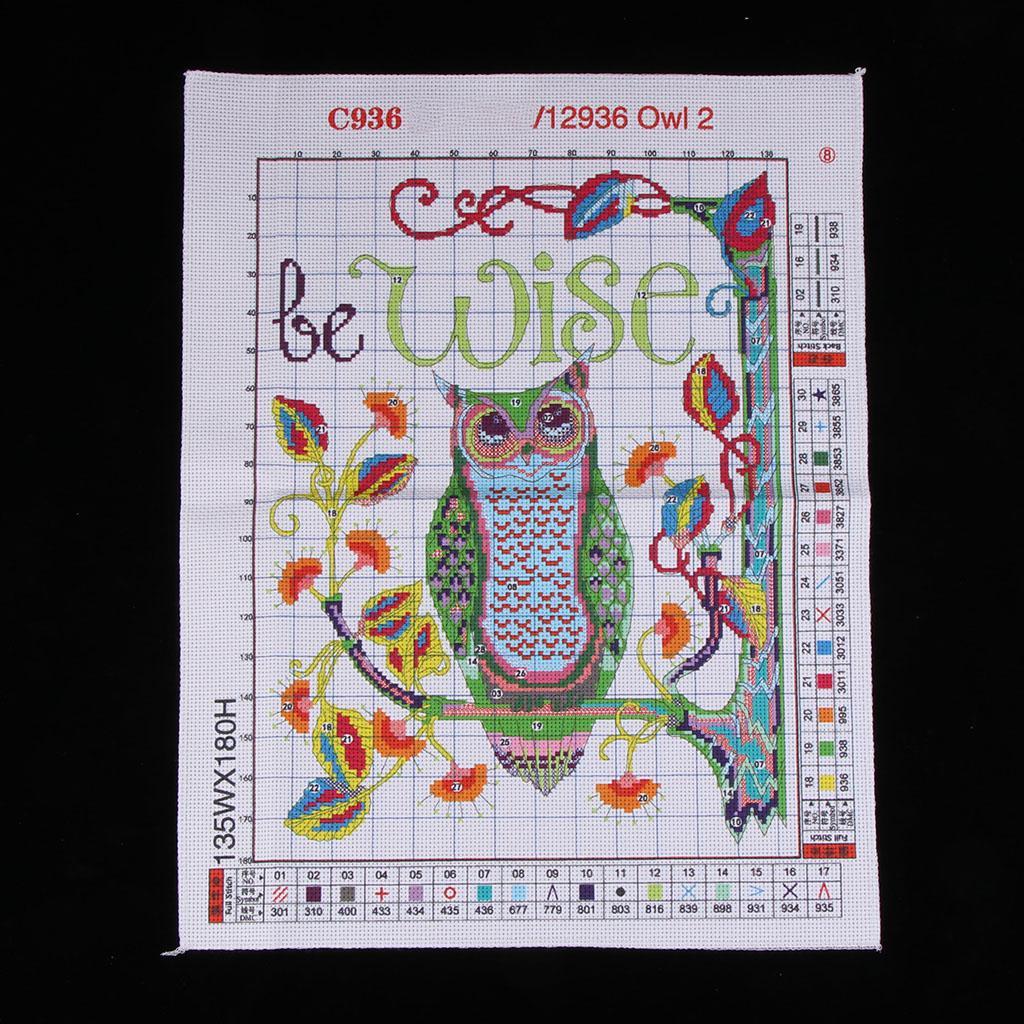 DIY Handmade Cartoon Owl Stamped Cross Stitch Kit Embroidery Kits Home Decor