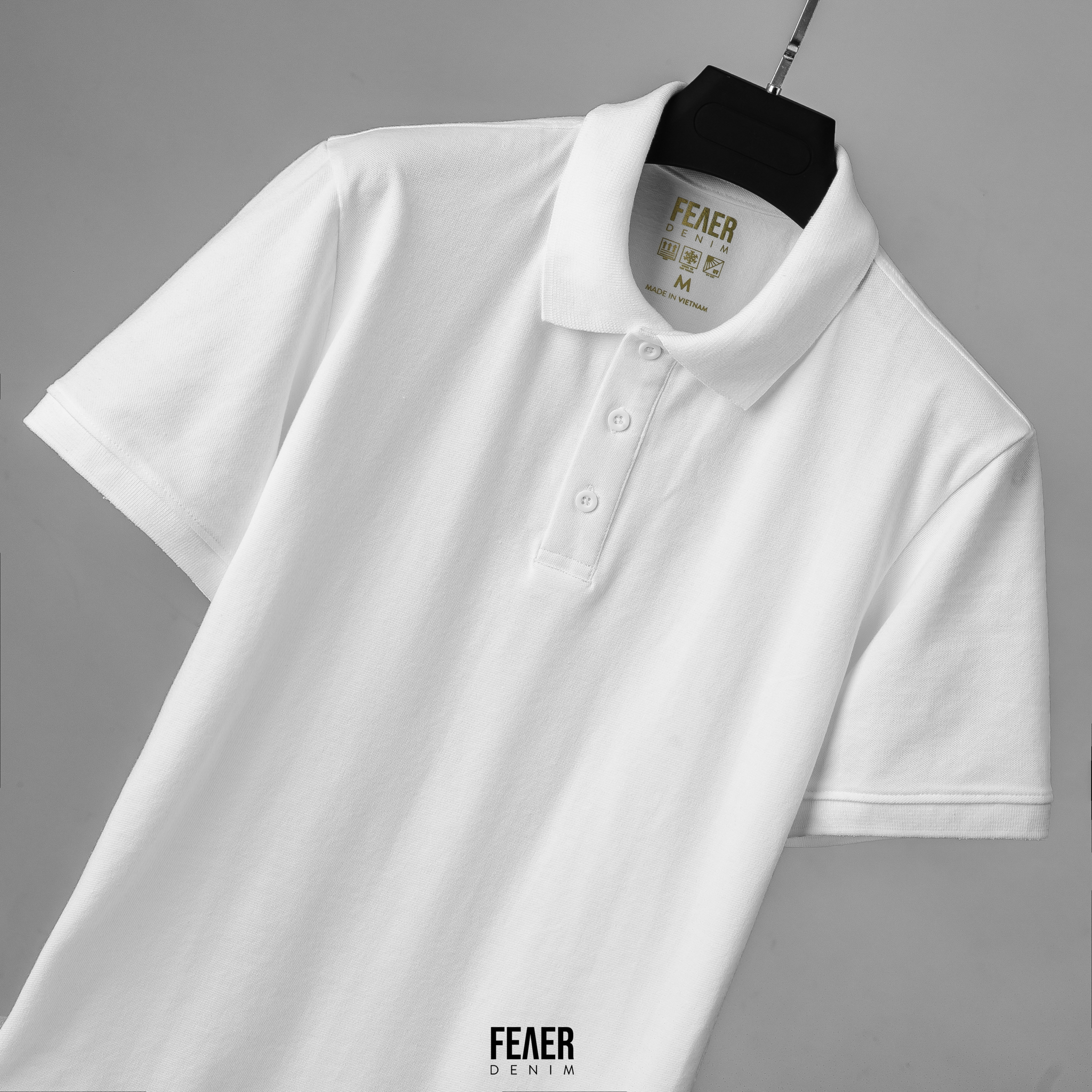 Áo Polo Nam Feaer Basic FEAER DENIM Form chuẩn, Chất Cotton 100%, Áo Trơn Trắng / Đen