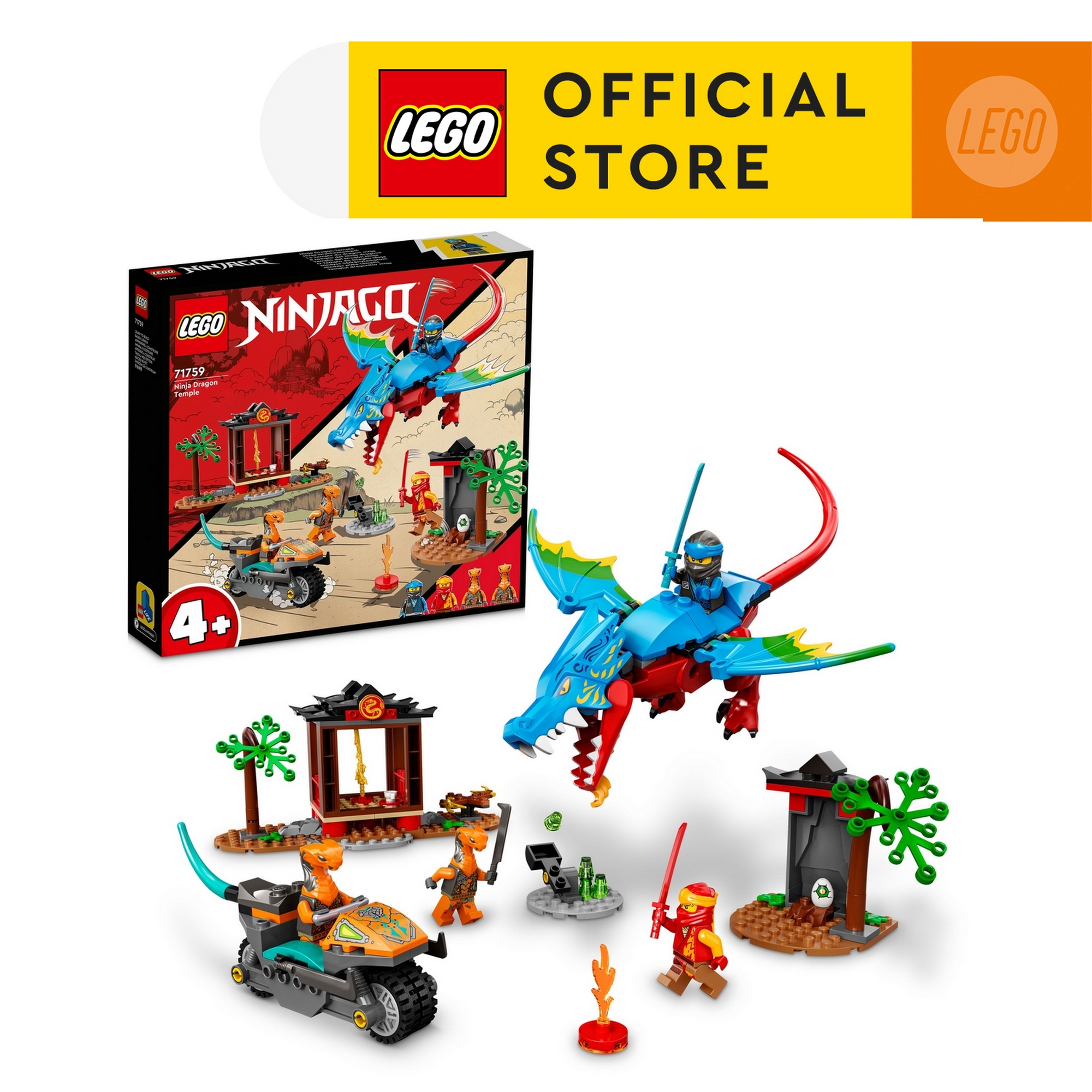 LEGO Ninjago 71759 Rồng xanh bảo vệ đền Ninja (161 chi tiết)