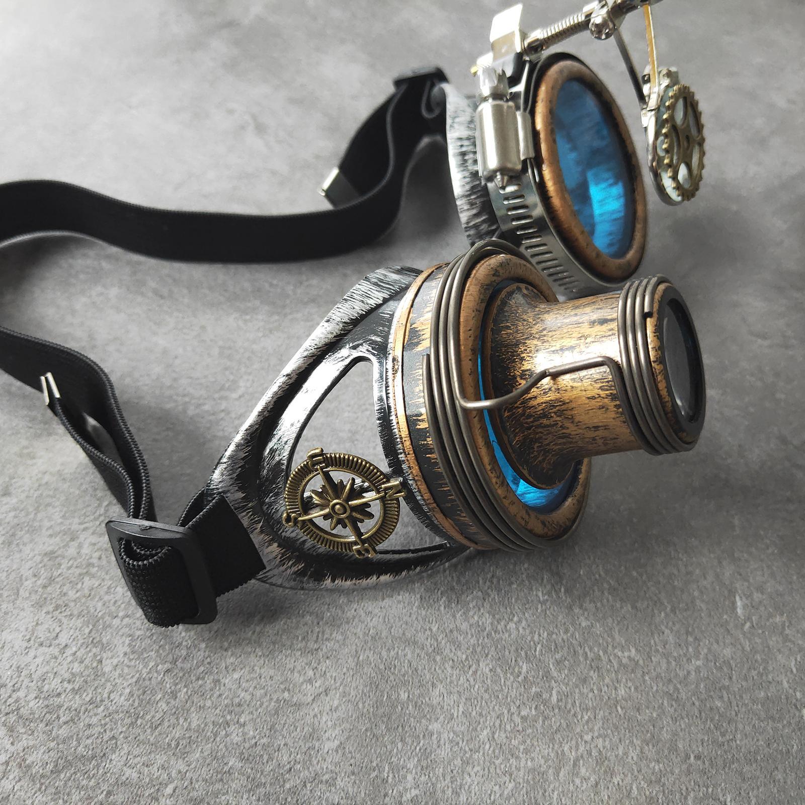 Fashion Steampunk Goggles Eyewear Men Props Punk Colored Glasses