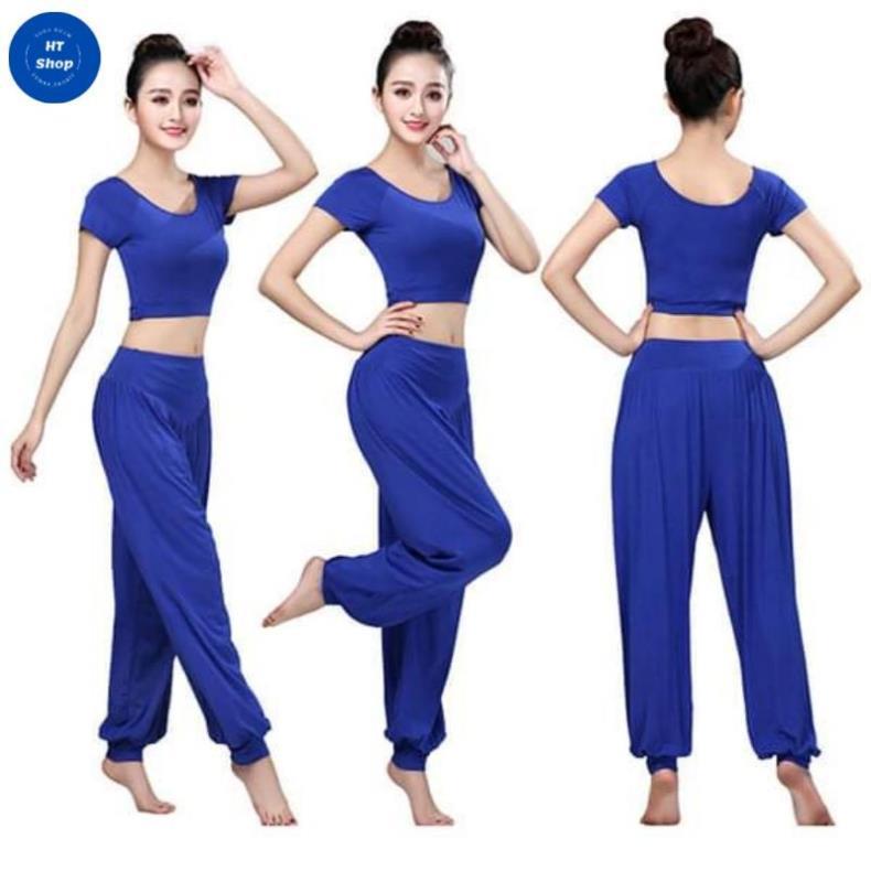 Đồ tập yoga nữ, set đồ tập Alibaba chất vải co giãn thấm hút tặng kèm mút