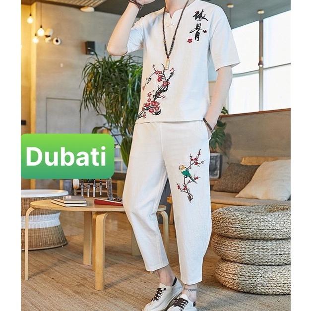 ĐỒ BỘ THỂ THAO HOA ĐÀO, ĐỒ BỘ THỂ THAO NAM, CHẤT VẢI MỀM MỊN THOÁNG MÁT SANG CHẢNH NEW- DUBATI FASHION