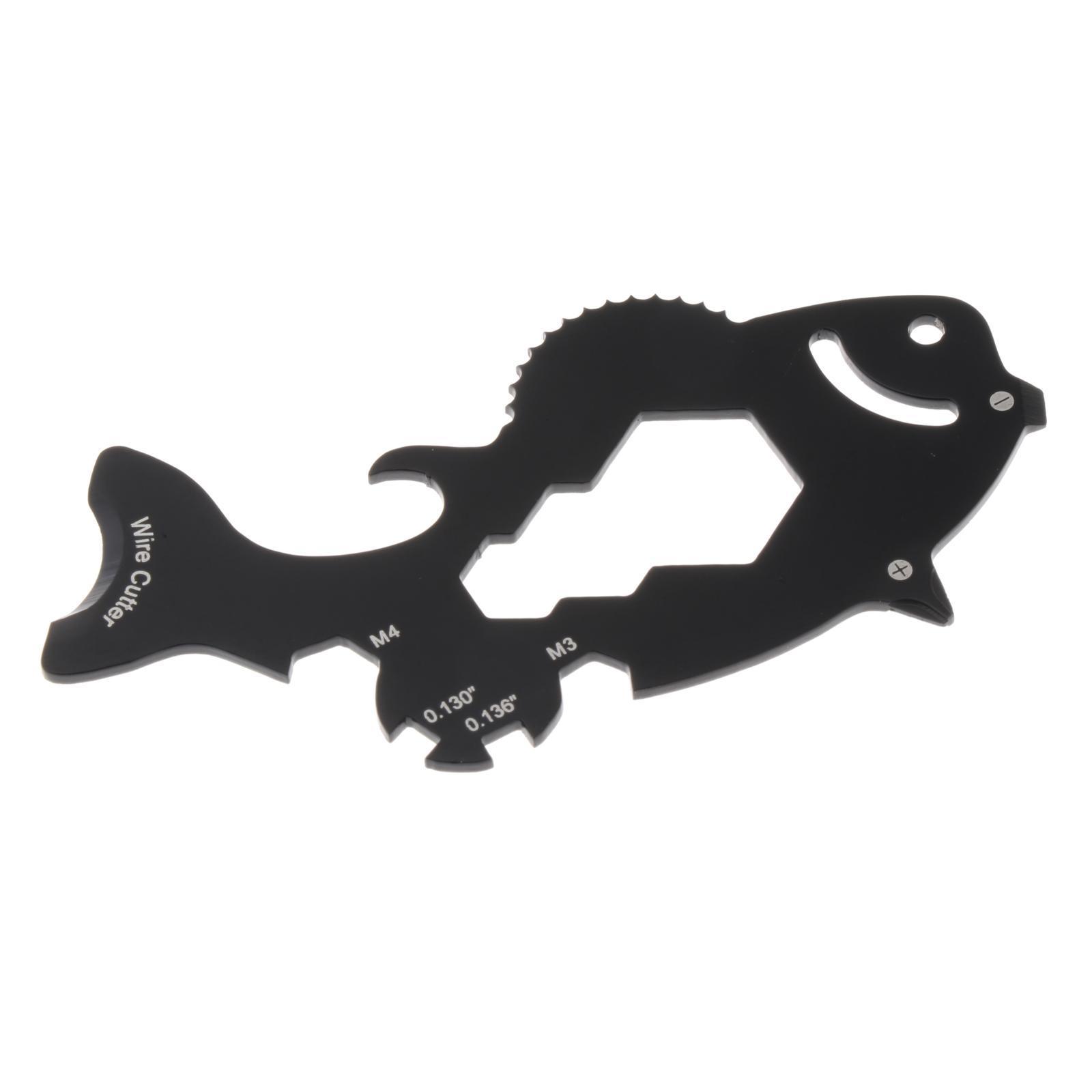 Portable Multitool Card Multi Tool Small 15 in 1 Bottle Opener Wrench Screw Driver Keyring for Survival, Biking, Outdoor Sports, Hiking