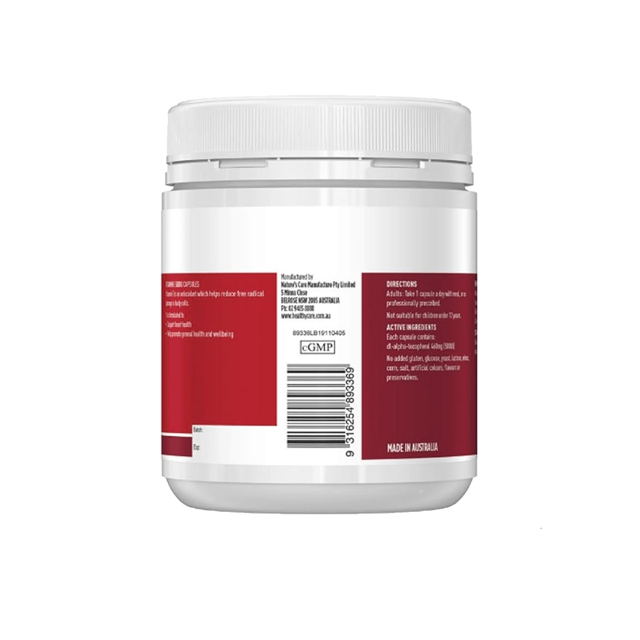 Vitamin E Úc Healthy Care Vitamin E 500IU Hỗ Trợ Hệ Thống Tim Mạch, Giúp Làm Đẹp Da, Mượt Tóc Và Chống Lão Hóa - 200 Viên - QuaTangMe Extaste