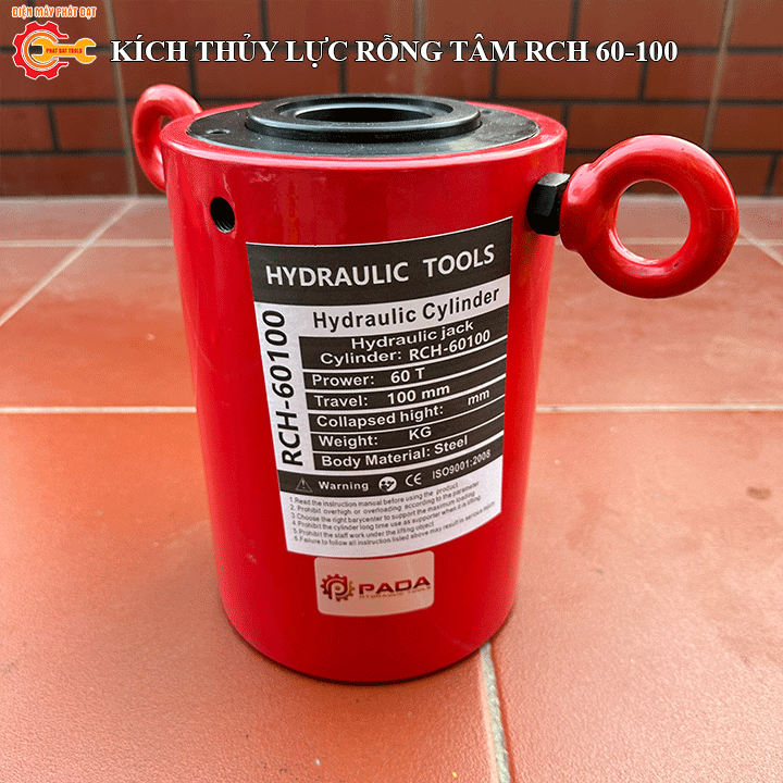 Kích thủy lực rỗng tâm 60 tấn hành trình 100mm - Bảo hành 6 tháng