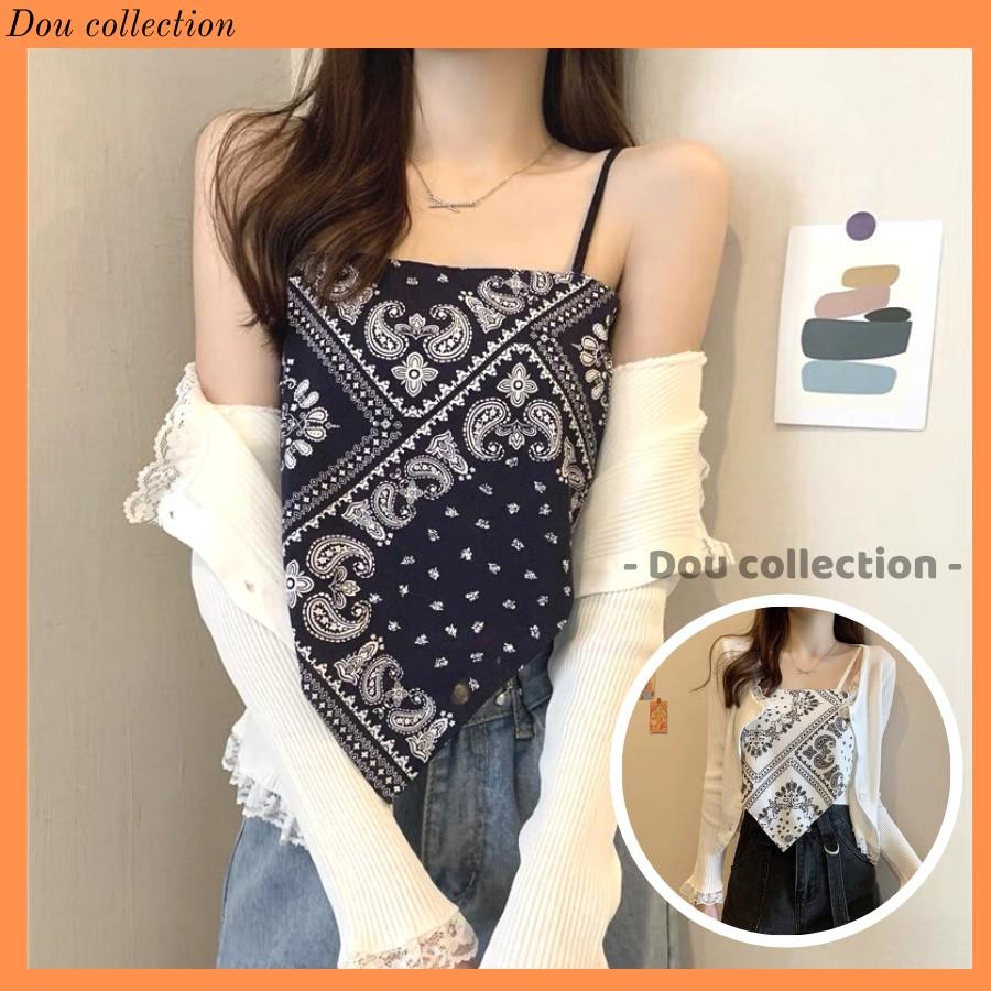 Áo 2 Dây ( Áo Bandana) Nữ Họa Tiết Thổ Cẩm Phong Cách Hàn Quốc - Mã AT003
