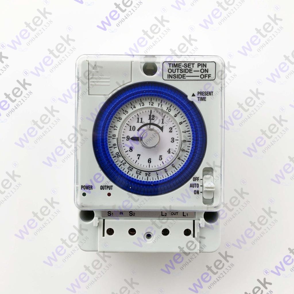 TB388 Timer 24 giờ 16A loại cơ, cài theo 15 phút, có pin tự sạc đi kèm, hàng công ty bảo hành