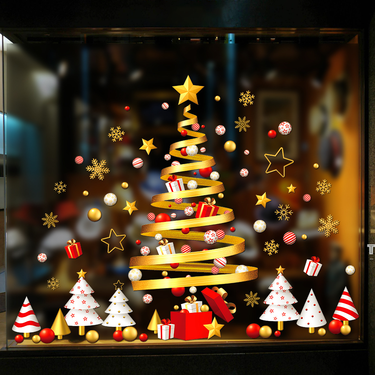 Bộ decal trang trí noel giáng sinh mô hình cây thông 3D cực hot GS0025