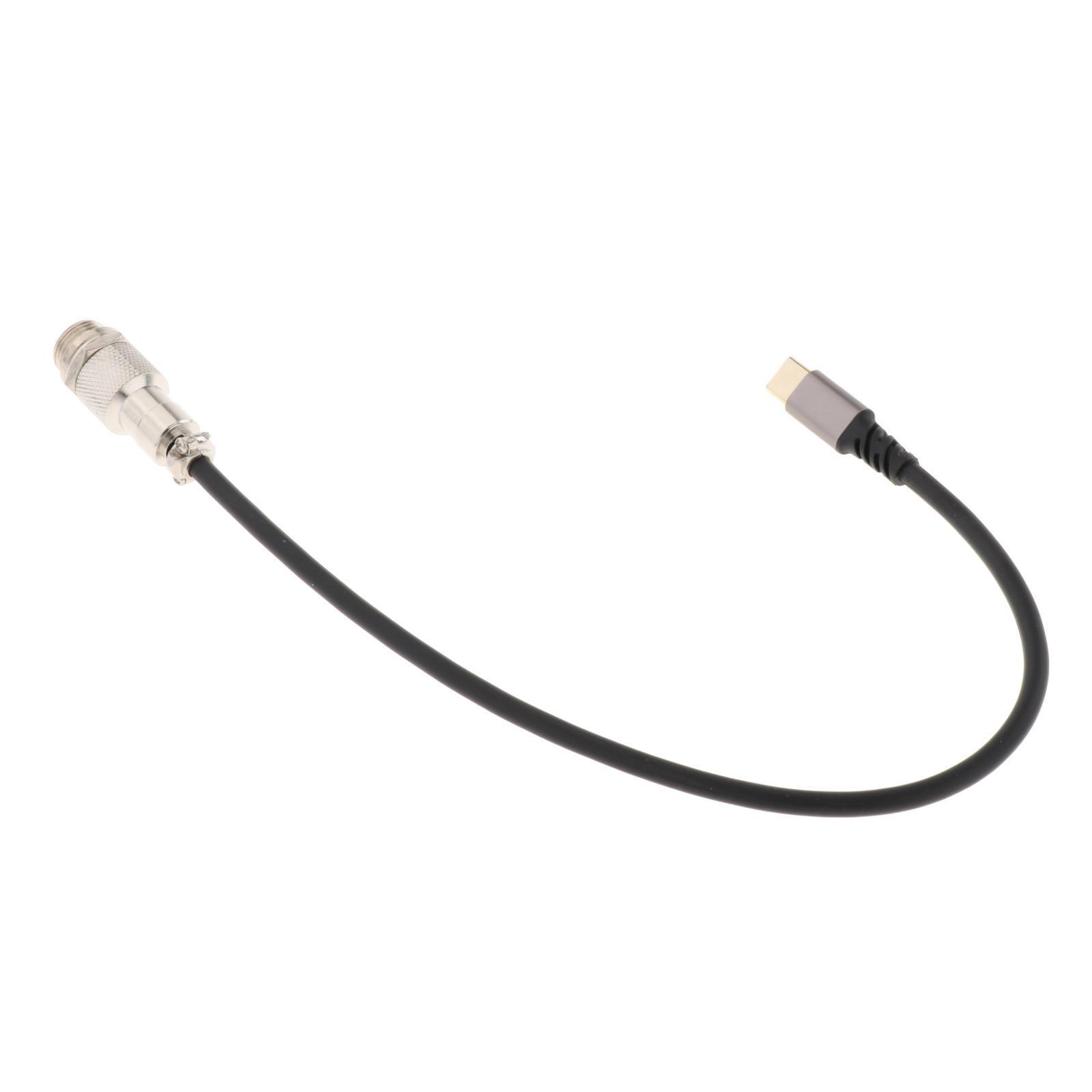 Coiled USB Type C Cable with Aviation Plug for Laptop for Type C Mechanical Keyboard